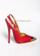 High Heels Slingpumps mit Stiletto Absatz und Metall Spitze